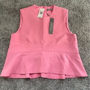 Pink Sleveless High Low Lela Rose Top
